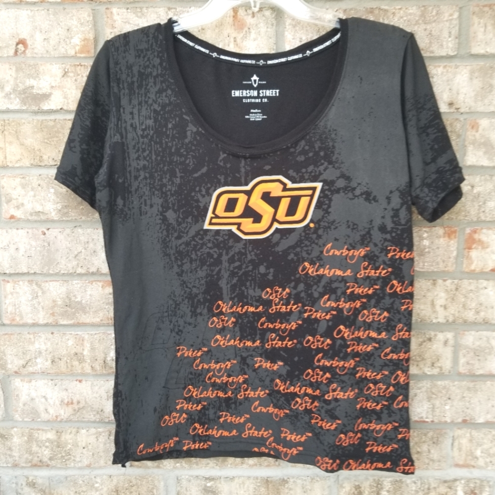 Oklahoma State Black /Orange short sleeve Gameday Shirt (Womens Medium)Emerson